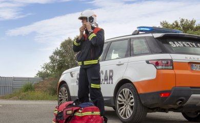 Člen jednotky First Response pro zkušební polygon Sokolov